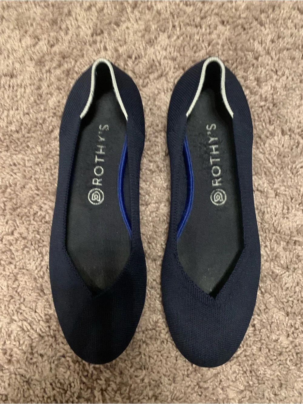 Rothy's Navy Knit Ballet Flats Size 11